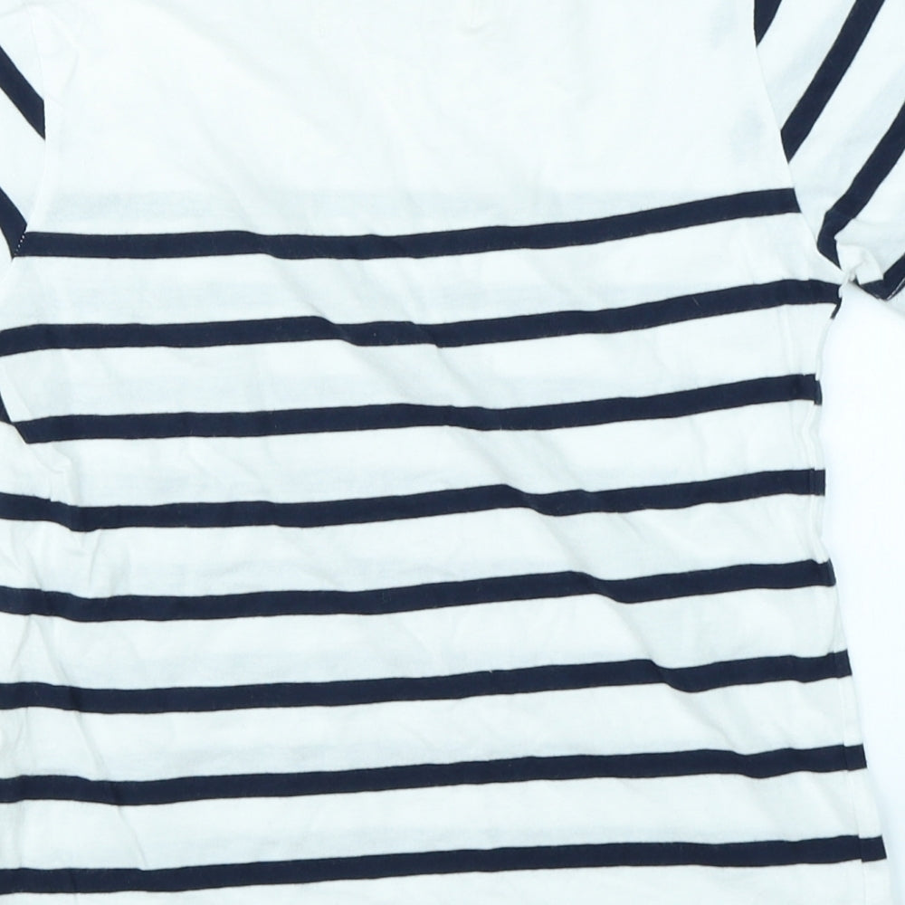 River Island Girls White Striped  Basic T-Shirt Size 5-6 Years