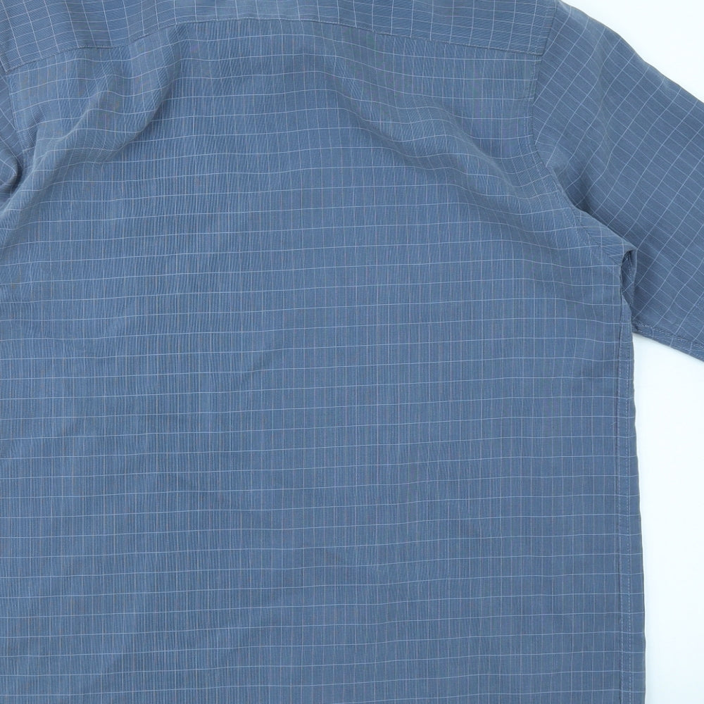 Kickers Mens Blue Check   Button-Up Size M