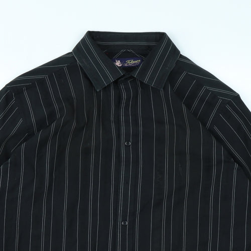 Topman Mens Black Striped   Dress Shirt Size M