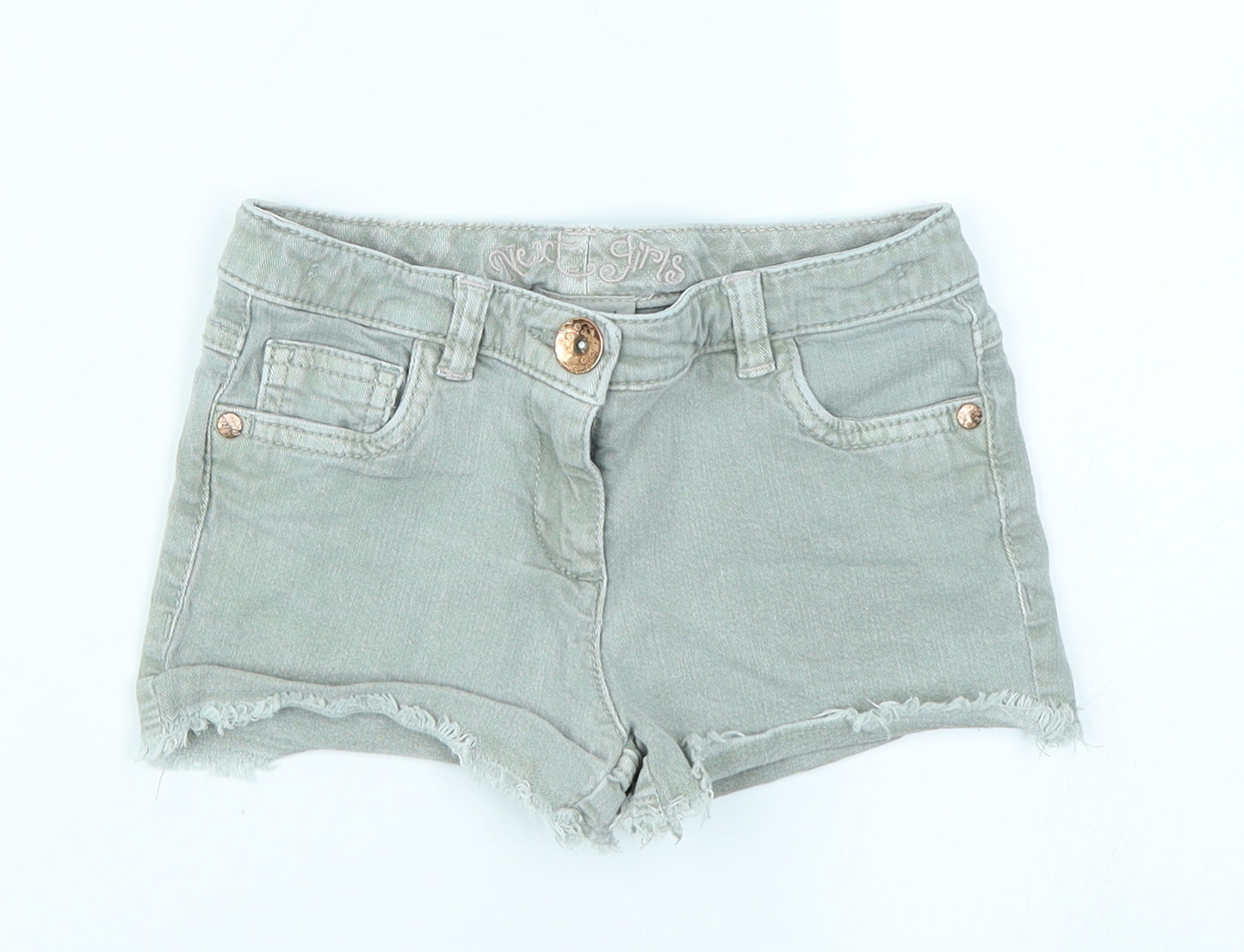 NEXT Girls Grey  Denim Cut-Off Shorts Size 5 Years