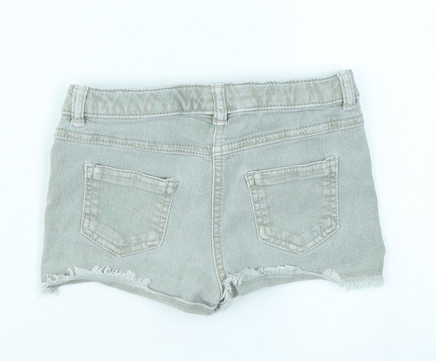 NEXT Girls Grey  Denim Cut-Off Shorts Size 5 Years