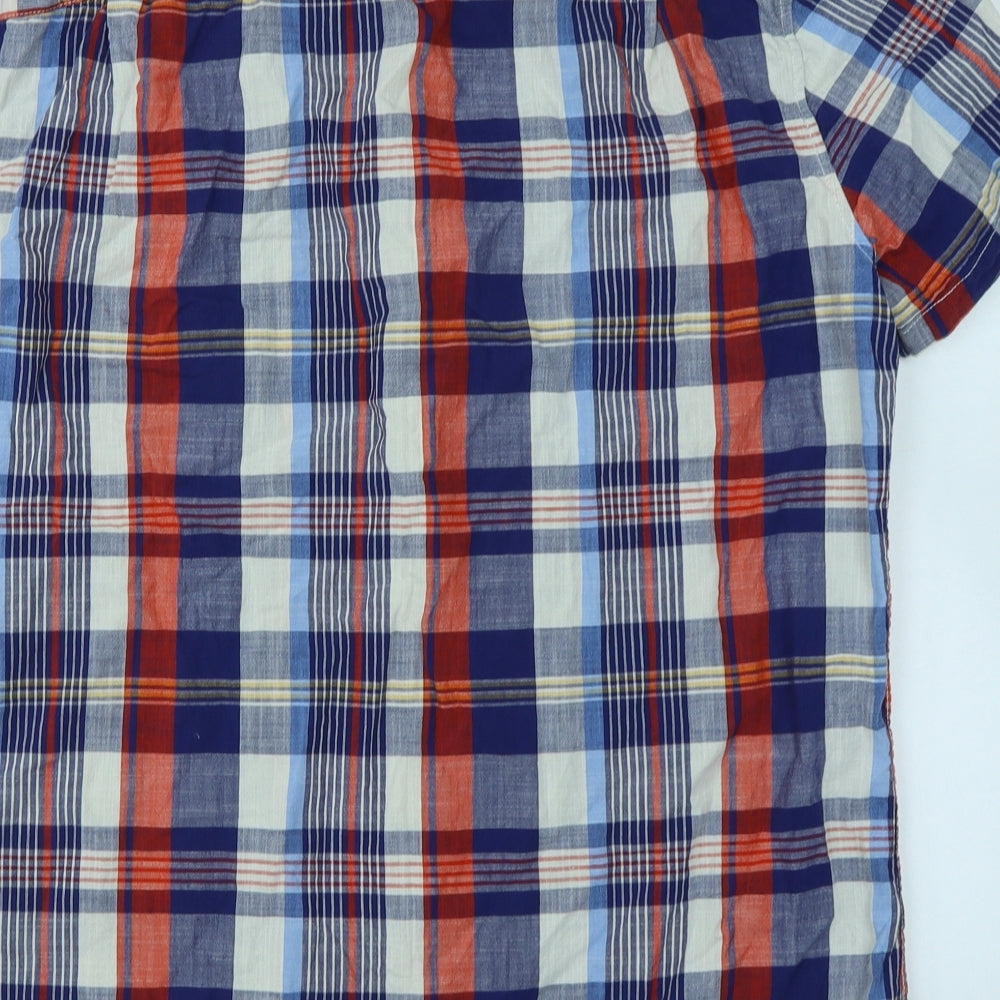 F&F Mens Blue Plaid   Button-Up Size L