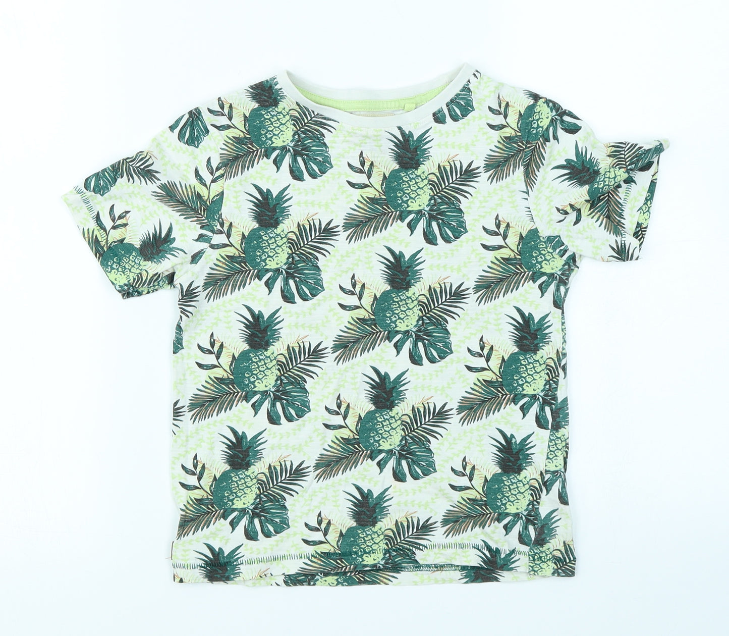 TU Boys Green   Basic T-Shirt Size 5 Years  - Pineapple