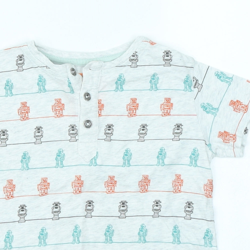 TU Boys Grey   Basic T-Shirt Size 3-4 Years  - Robot