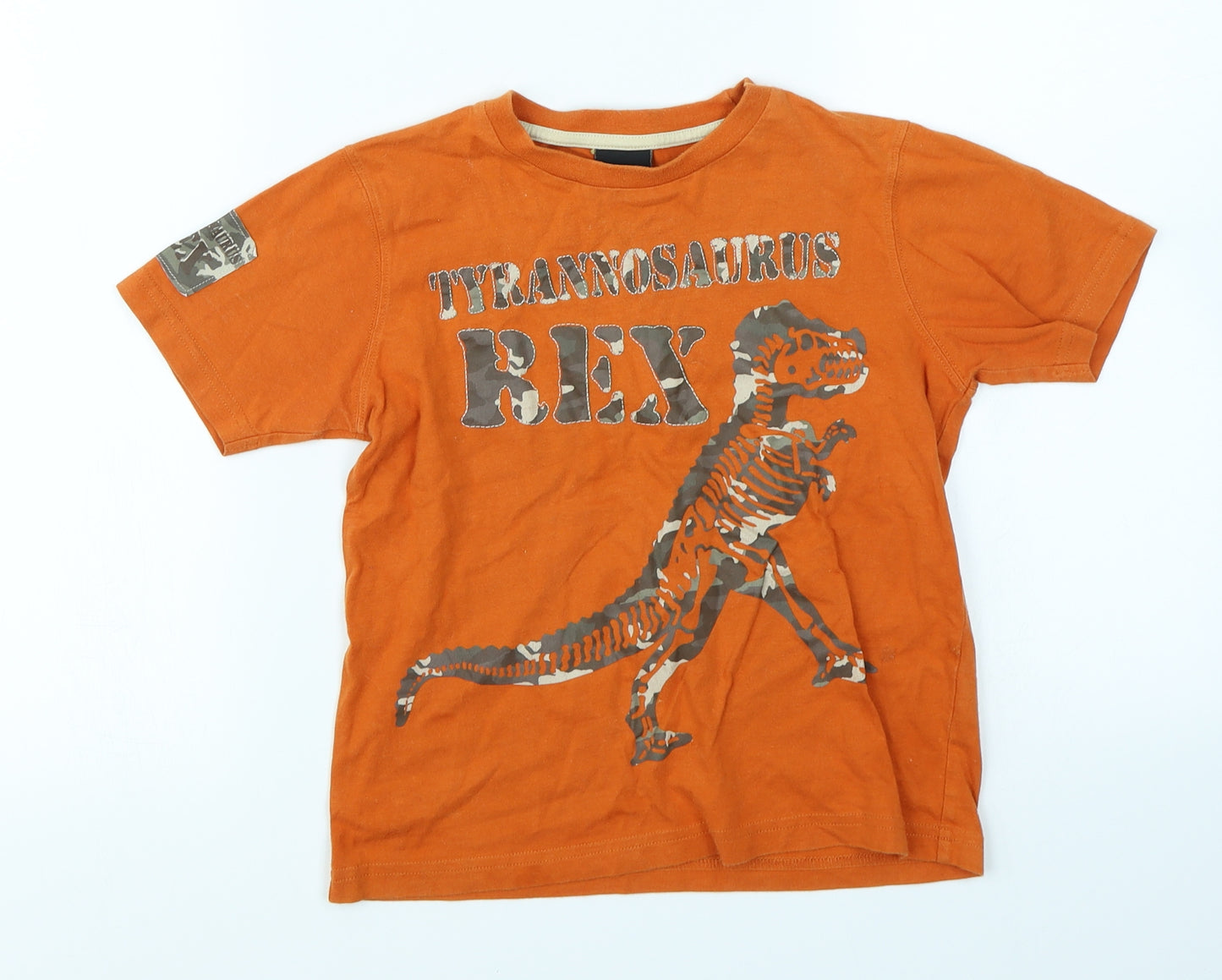NEXT Boys Orange   Basic T-Shirt Size 5 Years  - Tyrannosaurus Rex
