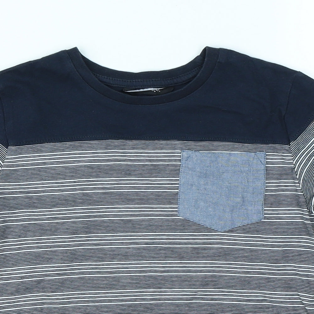 George Boys Blue Striped  Basic T-Shirt Size 4-5 Years