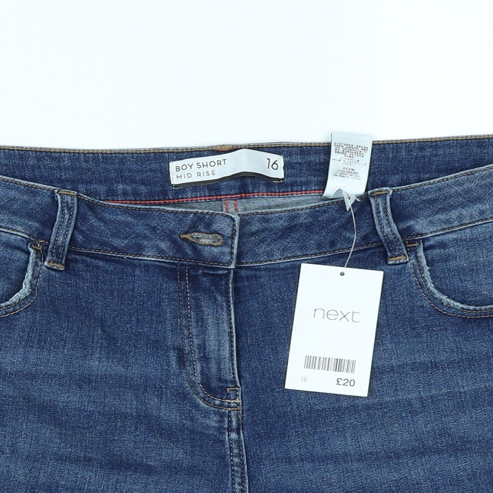 NEXT Womens Blue  Denim Boyfriend Shorts Size 16