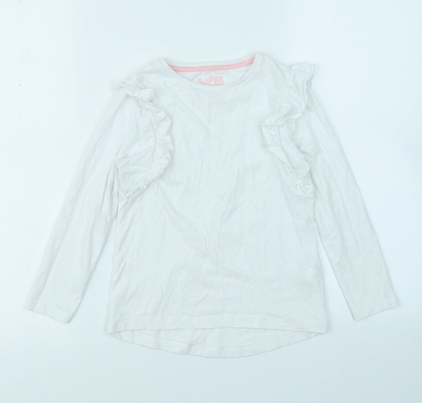 F&F Girls White   Basic T-Shirt Size 5-6 Years