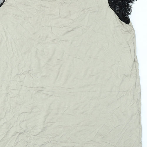 NEXT Womens Beige   Basic T-Shirt Size 16  - Lace sleeves