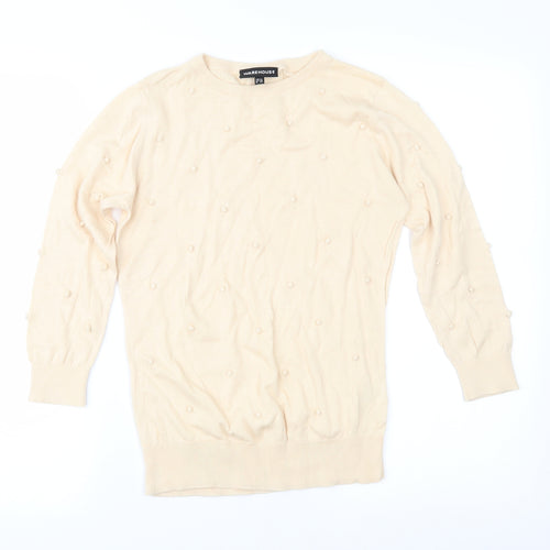 Warehouse Womens Beige   Pullover Jumper Size 10