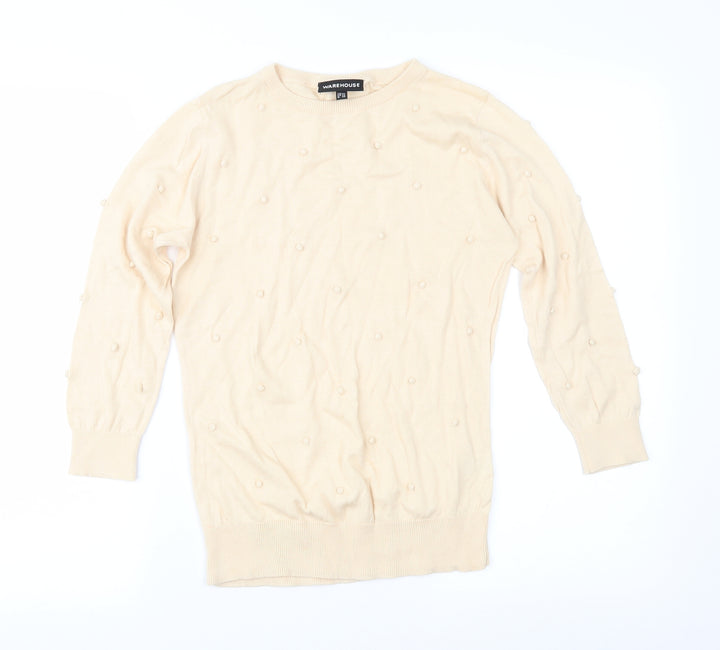 Warehouse Womens Beige Pullover Jumper Size 10