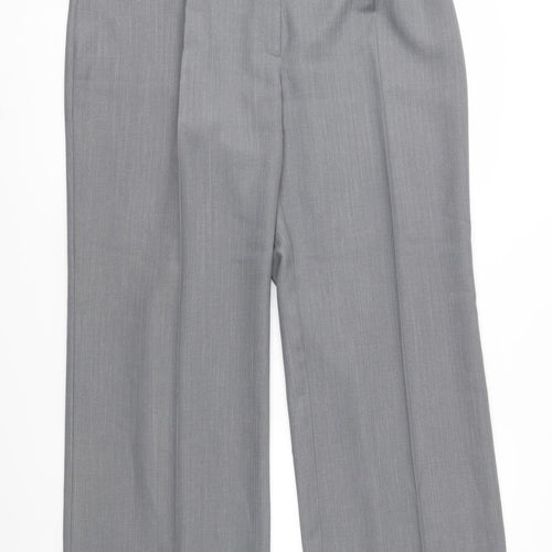 Marks and Spencer Womens Grey Striped  Trousers  Size 16 L30 in