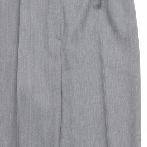Marks and Spencer Womens Grey Striped  Trousers  Size 16 L30 in
