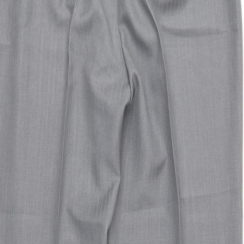 Marks and Spencer Womens Grey Striped  Trousers  Size 16 L30 in
