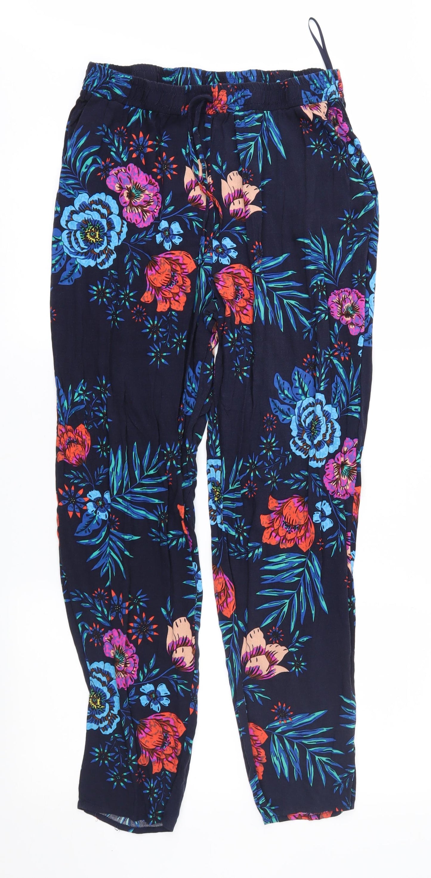 F&F Womens Blue Floral  Trousers  Size 18 L28 in