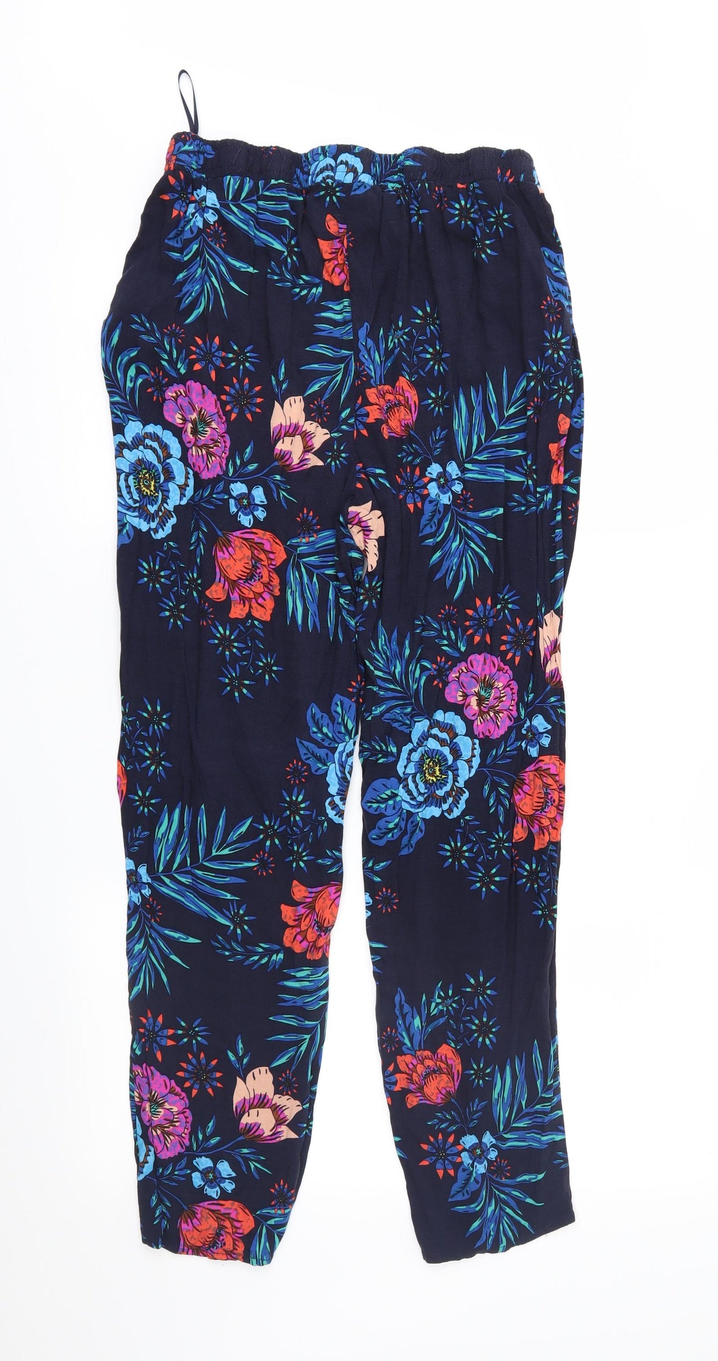 F&F Womens Blue Floral  Trousers  Size 18 L28 in
