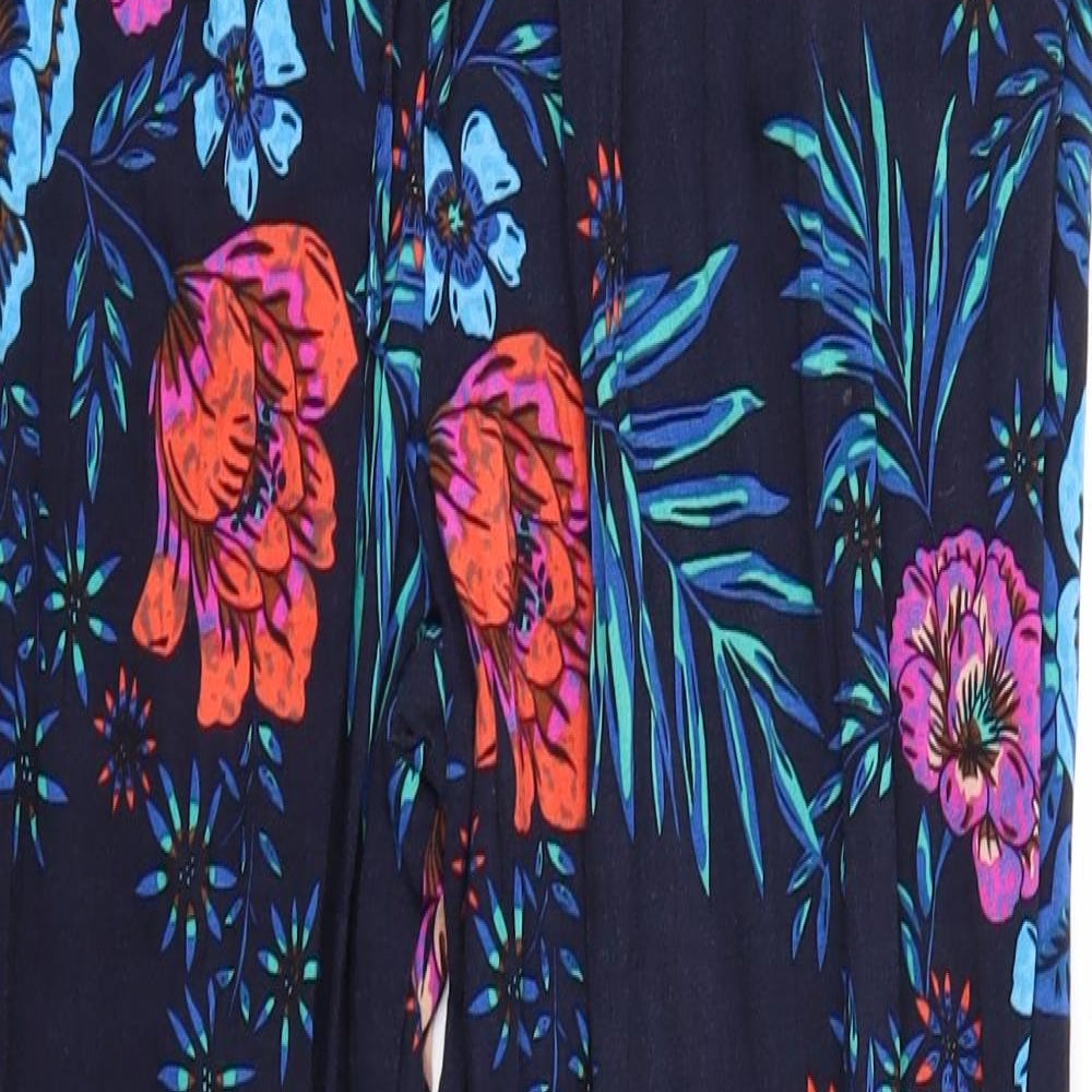 F&F Womens Blue Floral  Trousers  Size 18 L28 in