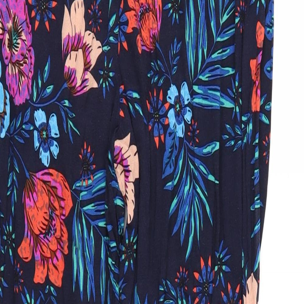 F&F Womens Blue Floral  Trousers  Size 18 L28 in