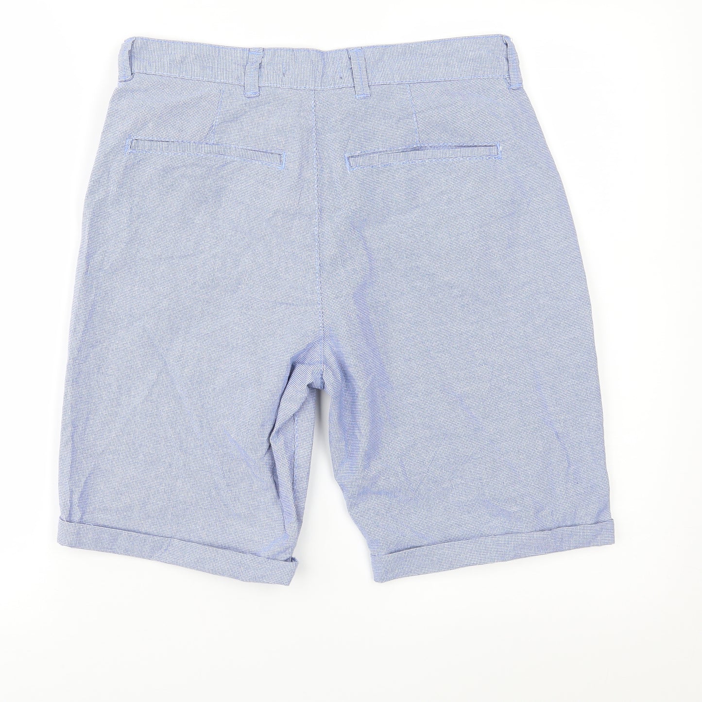 Denim & Co. Mens Blue Houndstooth  Chino Shorts Size 30 in