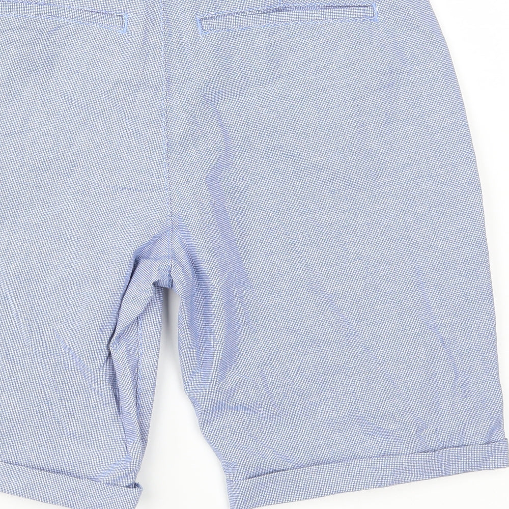 Denim & Co. Mens Blue Houndstooth  Chino Shorts Size 30 in