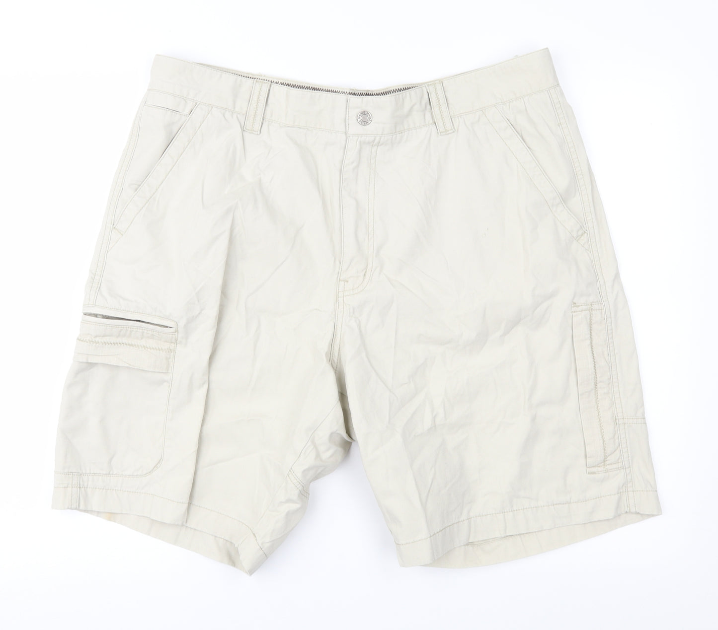 Maine New England Mens Beige   Cargo Shorts Size 40 in