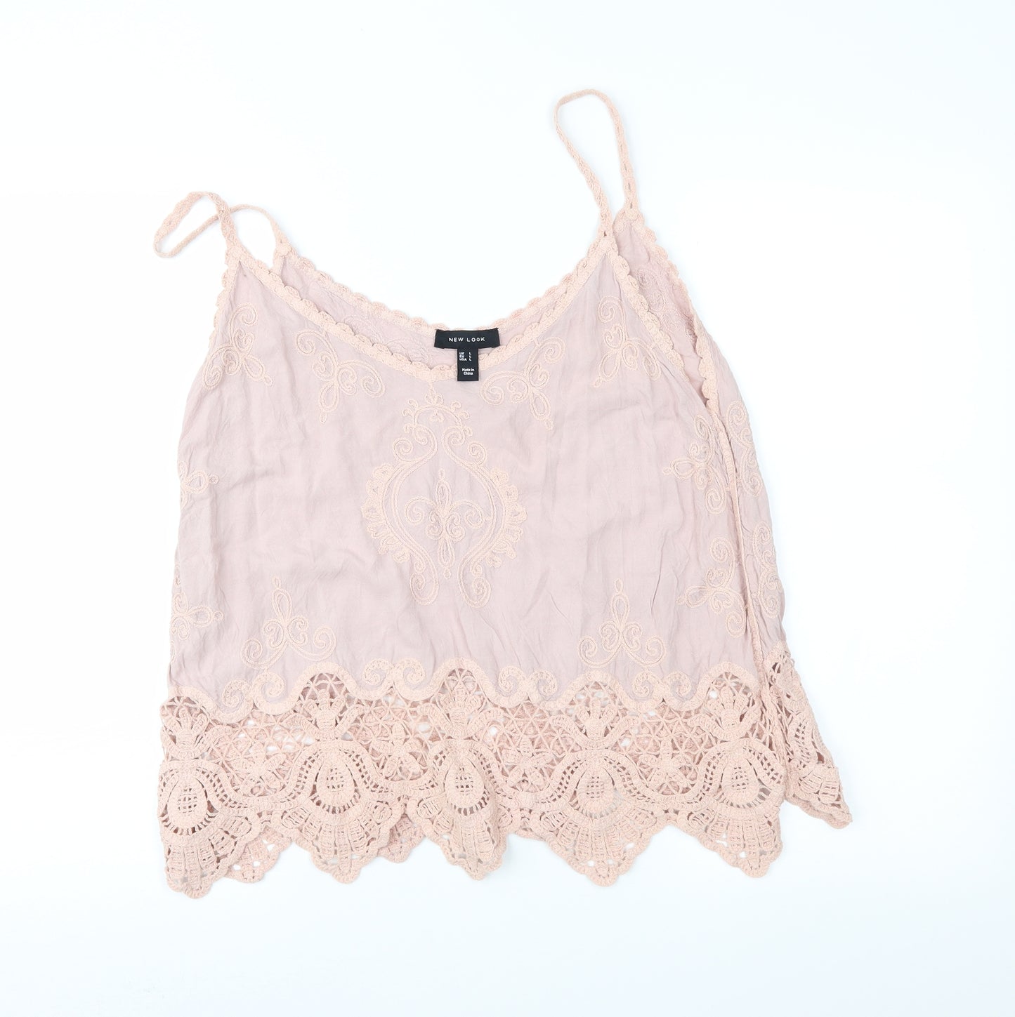 New Look Womens Pink Geometric  Camisole Blouse Size L