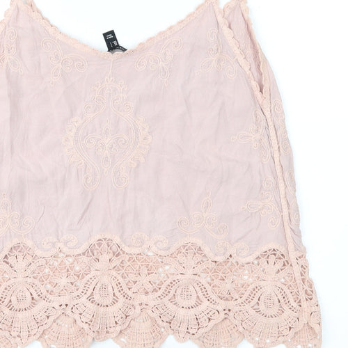 New Look Womens Pink Geometric  Camisole Blouse Size L