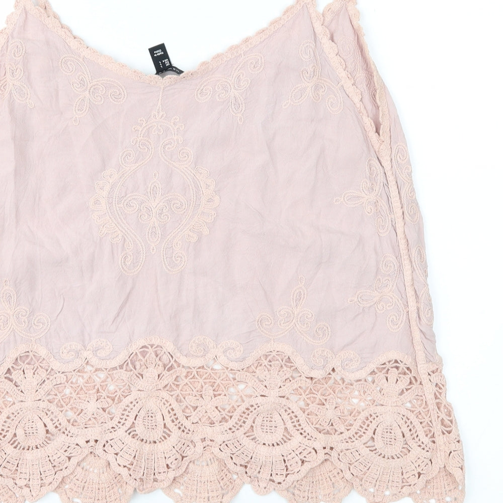 New Look Womens Pink Geometric  Camisole Blouse Size L
