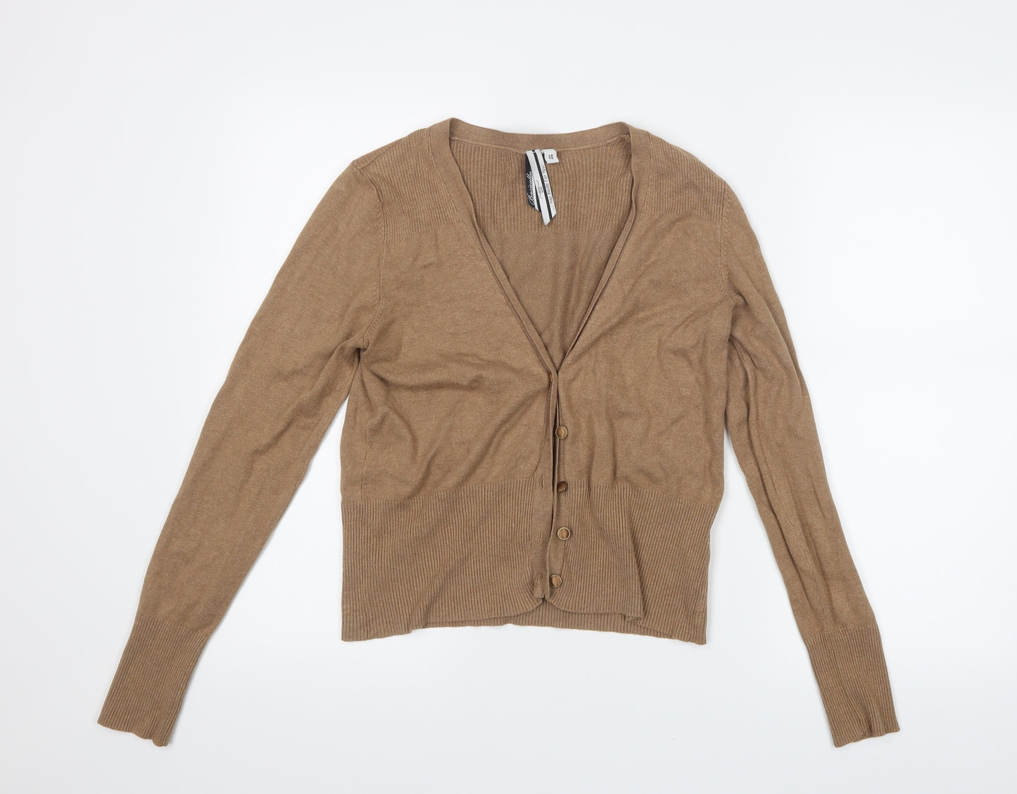 New Look Womens Beige  Knit Cardigan Jumper Size 14