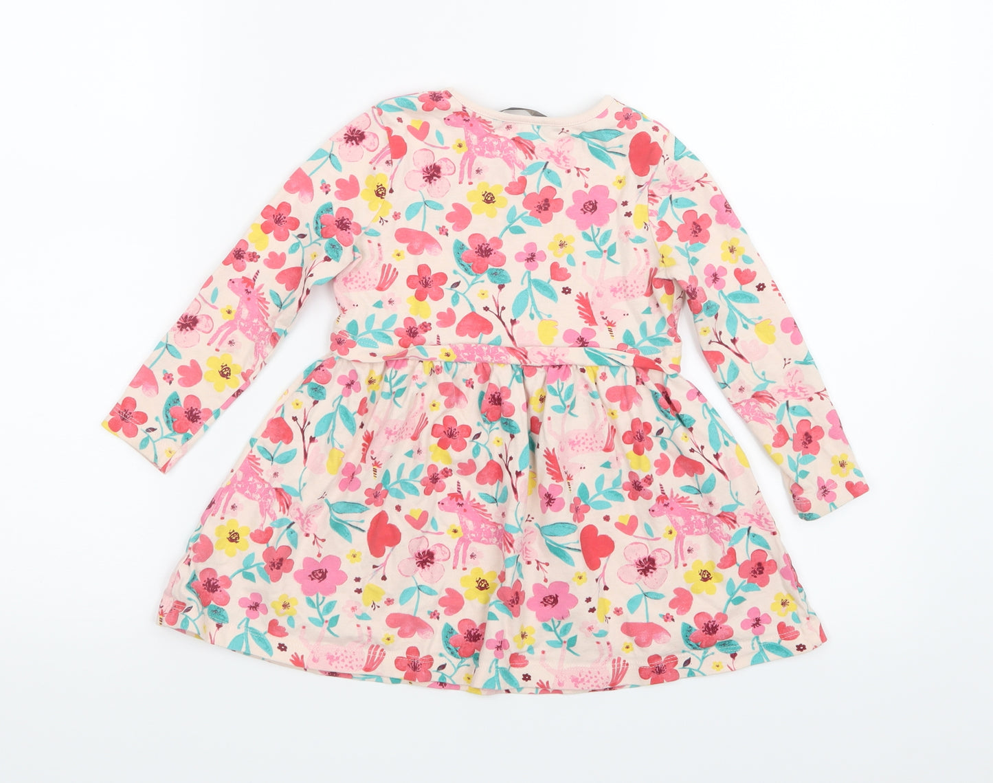 George Girls Pink Floral  T-Shirt Dress  Size 2-3 Years