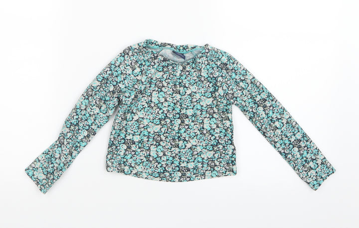 Gap Girls Blue Floral Basic T-Shirt Size 3 Years
