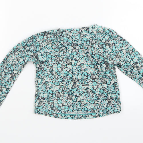 Gap Girls Blue Floral  Basic T-Shirt Size 3 Years
