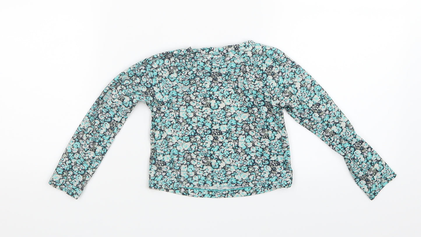 Gap Girls Blue Floral  Basic T-Shirt Size 3 Years