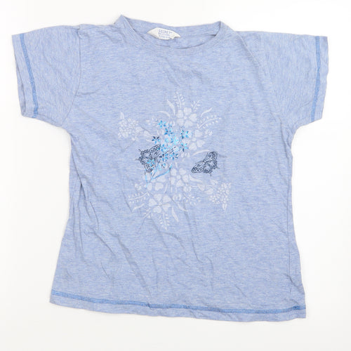 Secret Possessions Womens Blue Geometric  Top Pyjama Top Size 8