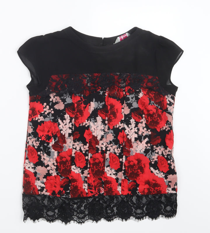 Dorothy Perkins Womens Red Floral Basic Blouse Size 6
