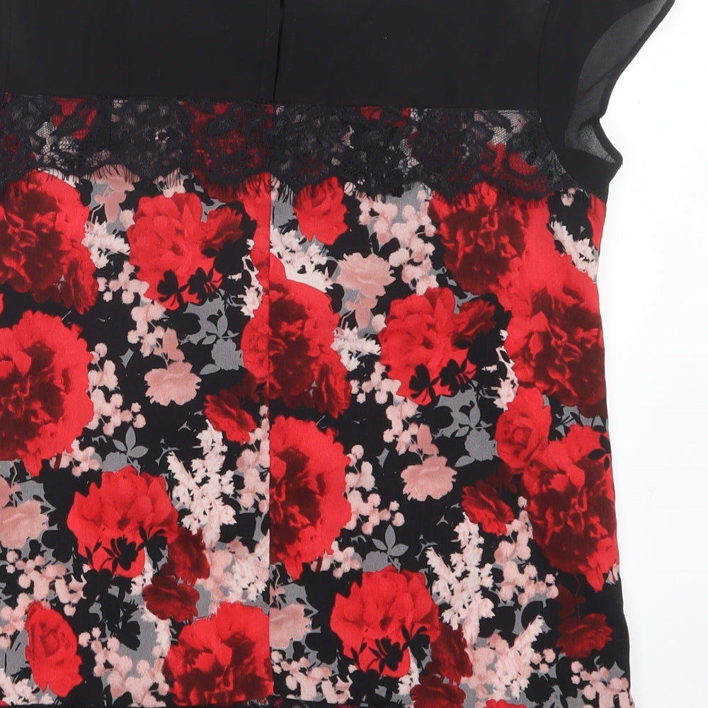 Dorothy Perkins Womens Red Floral  Basic Blouse Size 6
