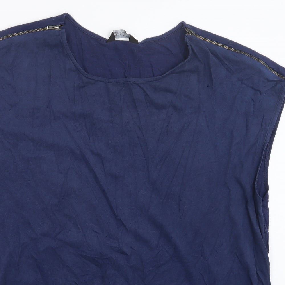 Dorothy Perkins Womens Blue  Velvet Basic T-Shirt Size 22
