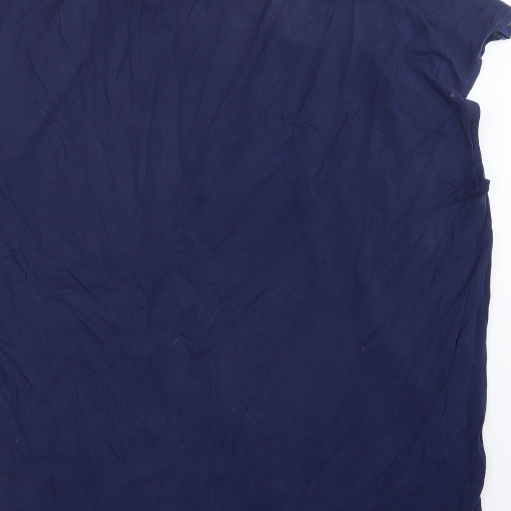 Dorothy Perkins Womens Blue  Velvet Basic T-Shirt Size 22