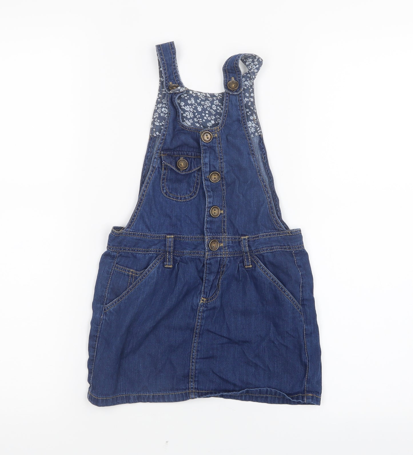 Matalan Girls Blue   Pinafore/Dungaree Dress  Size 5 Years