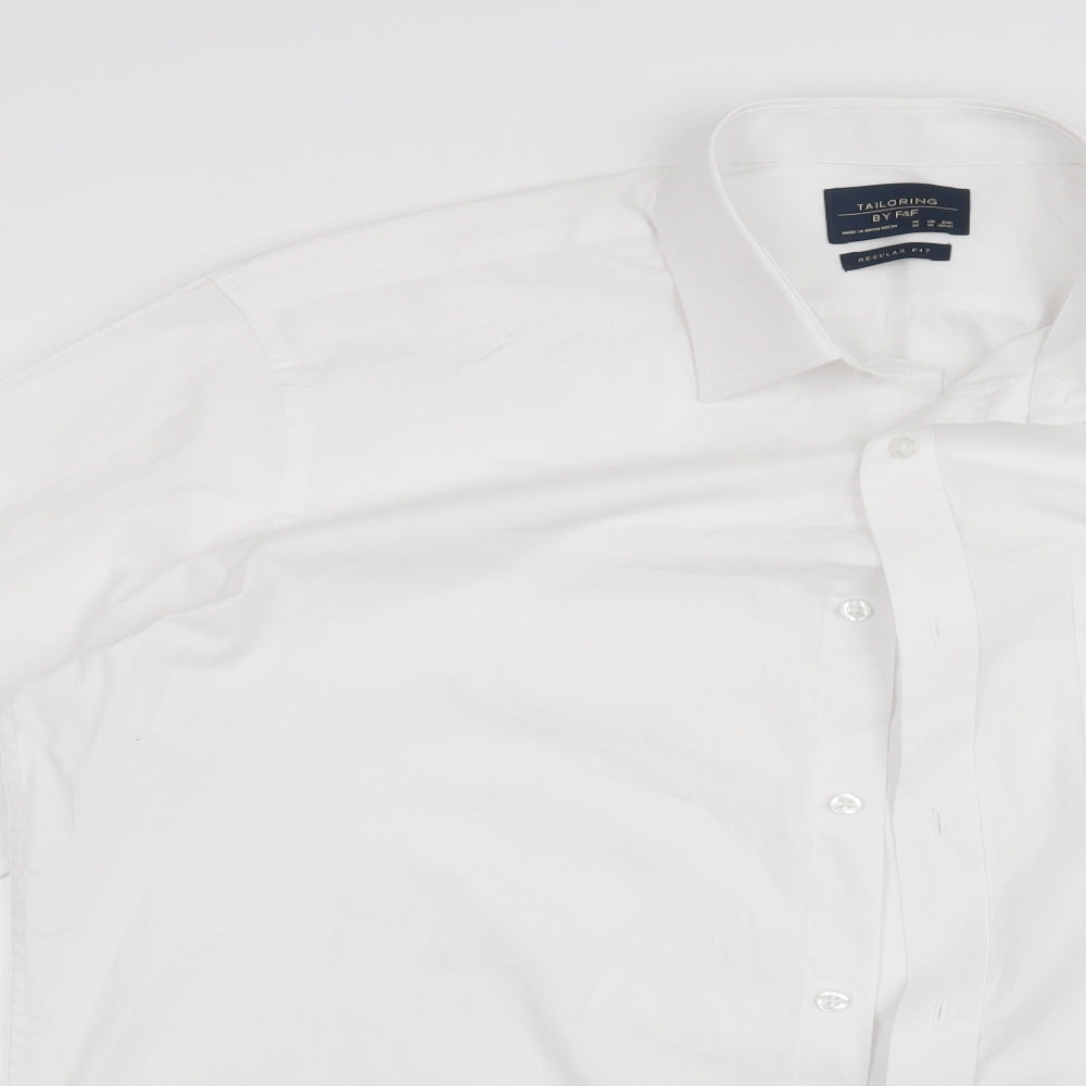 F&F Mens White    Button-Up Size 16