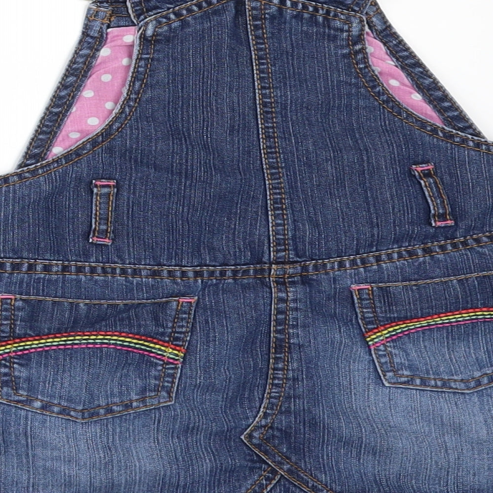 Mothercare Girls Blue  Denim Pinafore/Dungaree Dress  Size 12-18 Months