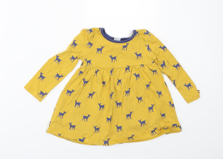 Mini Club Girls Yellow Geometric A-Line Size 12-18 Months