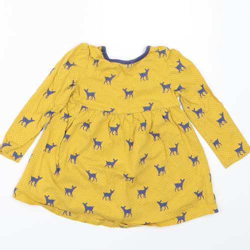Mini Club Girls Yellow Geometric  A-Line  Size 12-18 Months