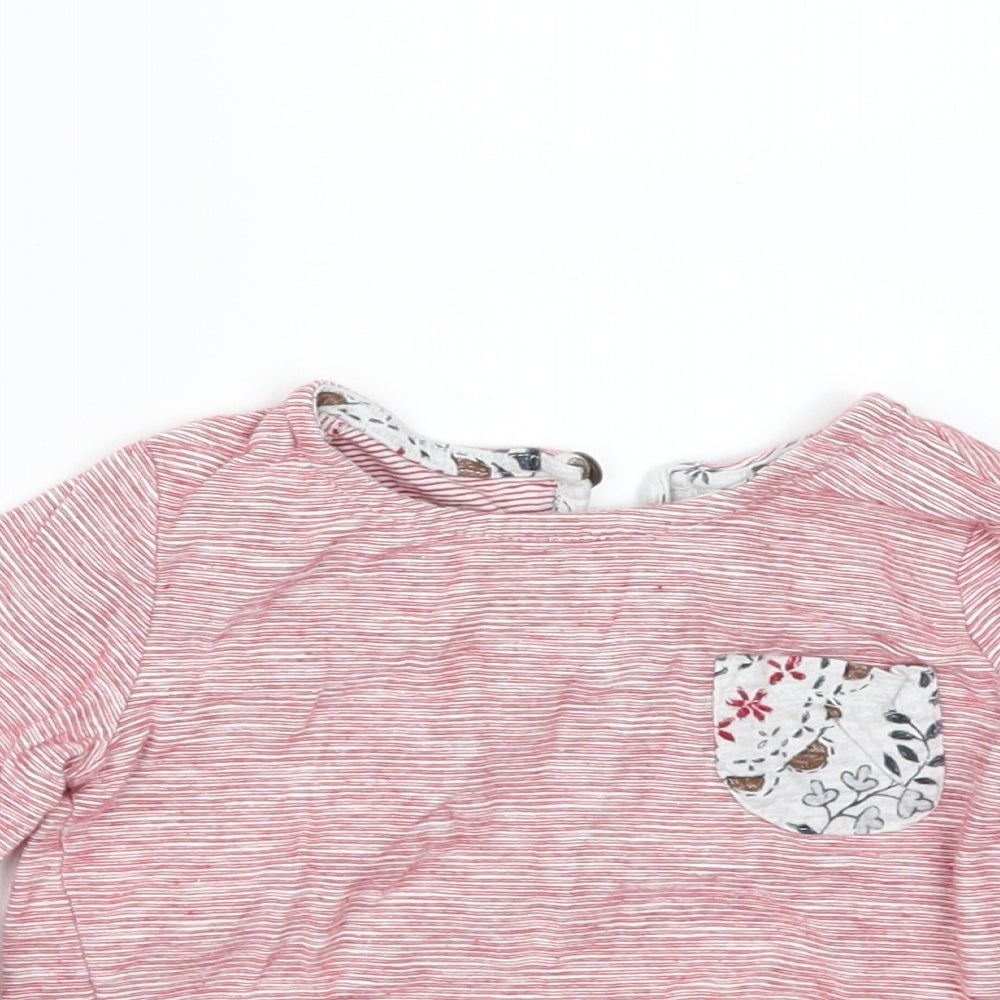 NEXT Girls Red Striped  Basic T-Shirt Size 18-24 Months