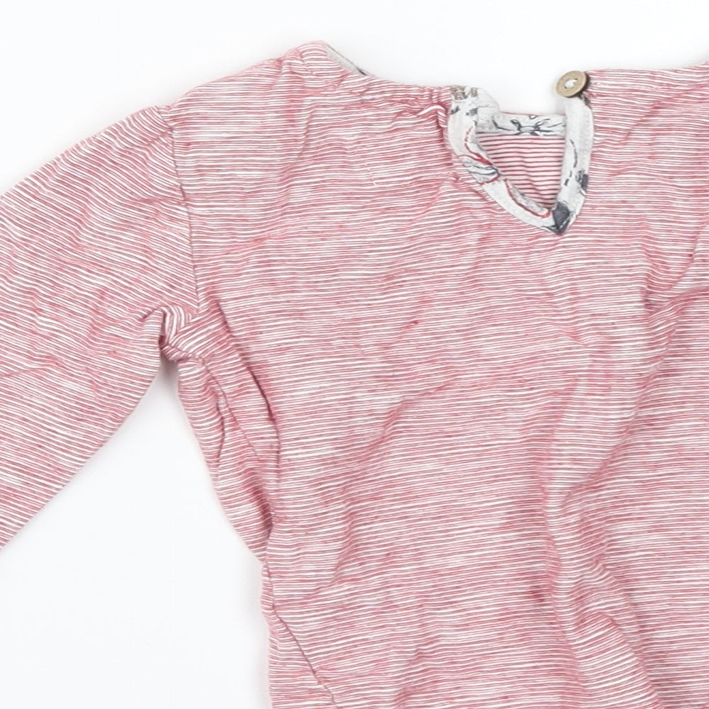 NEXT Girls Red Striped  Basic T-Shirt Size 18-24 Months