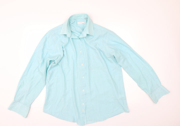 BHS Mens Green    Button-Up Size 16