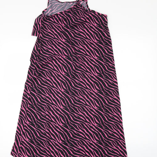 Studio Girls Black Geometric  T-Shirt Dress  Size 12-13 Years  - Dipped hem