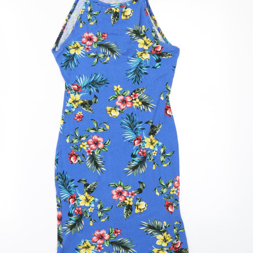 New Look Girls Blue Floral  T-Shirt Dress  Size 10-11 Years