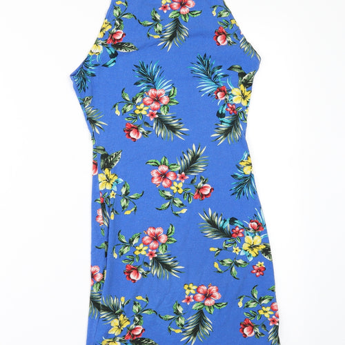 New Look Girls Blue Floral  T-Shirt Dress  Size 10-11 Years