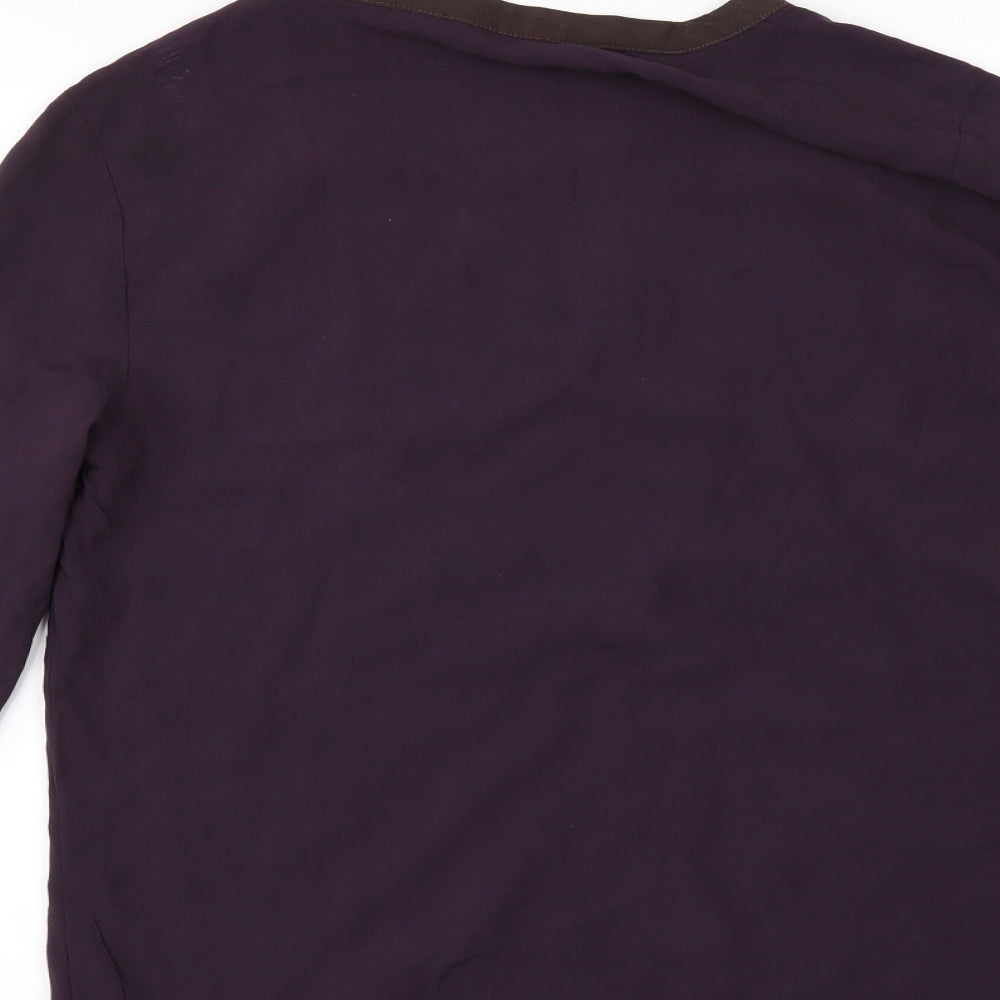 e d c Womens Purple   Ringer Blouse Size L